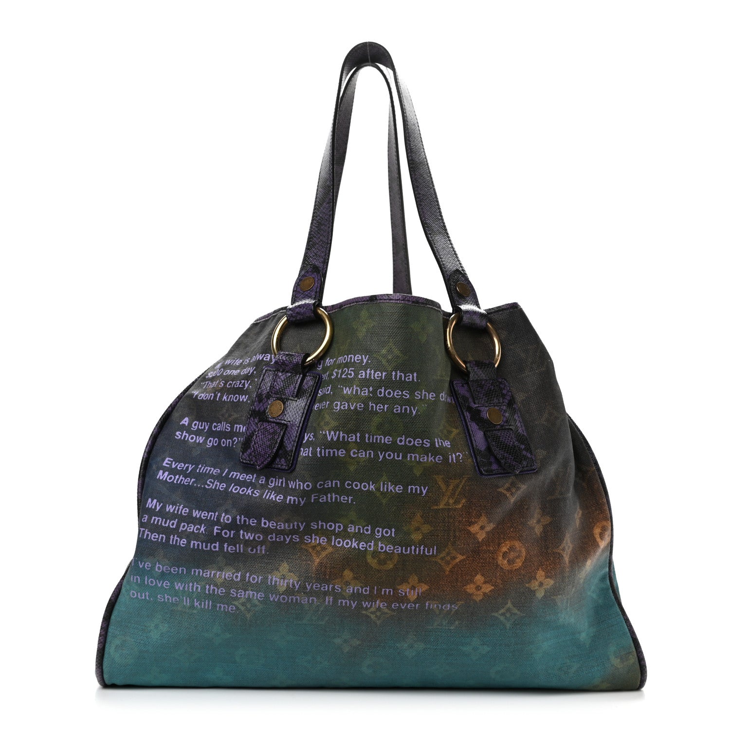 Louis Vuitton Richard Prince Monogram Karung Heartbreak Jokes Tote 1 of 13