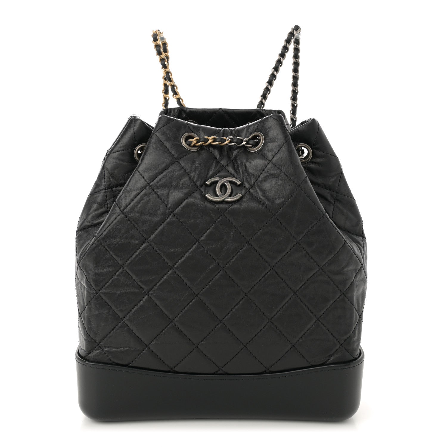 Chanel Aged Calfskin Quilted Gabrielle Backpack Black 1 of 11