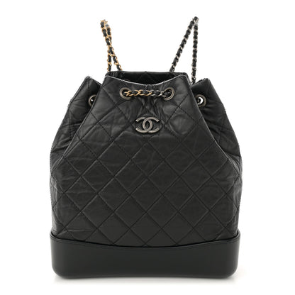 Chanel Aged Calfskin Quilted Gabrielle Backpack Black 1 of 11