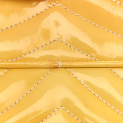 Chanel Patent Quilted East West Flap Yellow 12 of 14