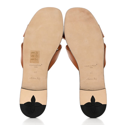 Louis Vuitton Calfskin LV Isola Flat Sandals 40 Tan 5 of 10