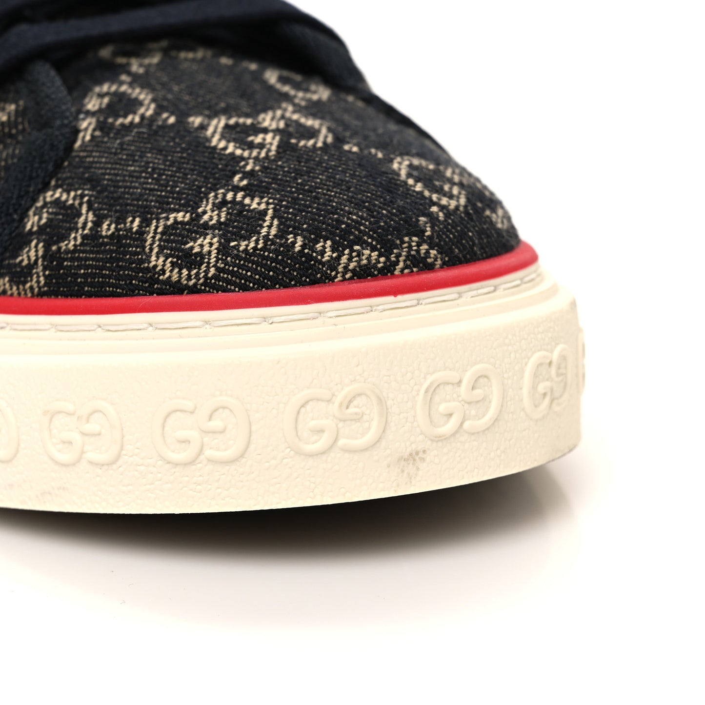 New Denim GG Monogram Web Mens 1977 Tennis High Top Sneakers 10 Black Ivory