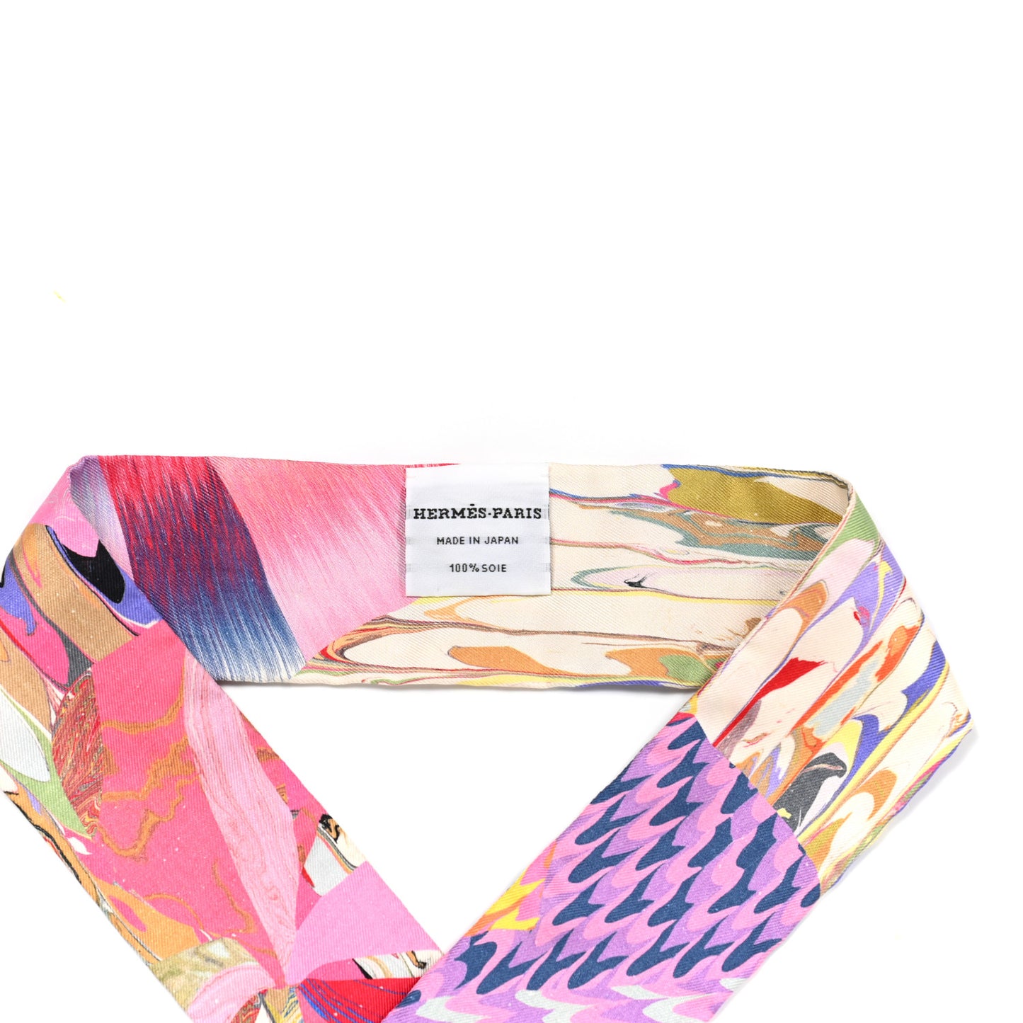 Silk Marble Silk Twilly Rose Vert Violet