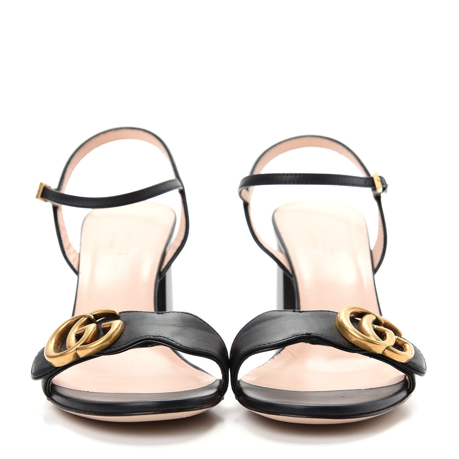 Gucci Lifford Calfskin GG Marmont Ankle Wrap 75mm Sandals 36.5 Black 2 of 11