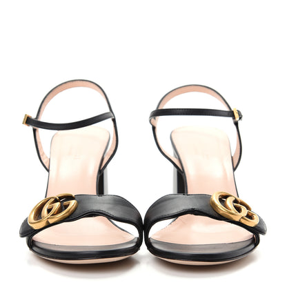 Gucci Lifford Calfskin GG Marmont Ankle Wrap 75mm Sandals 36.5 Black 2 of 11