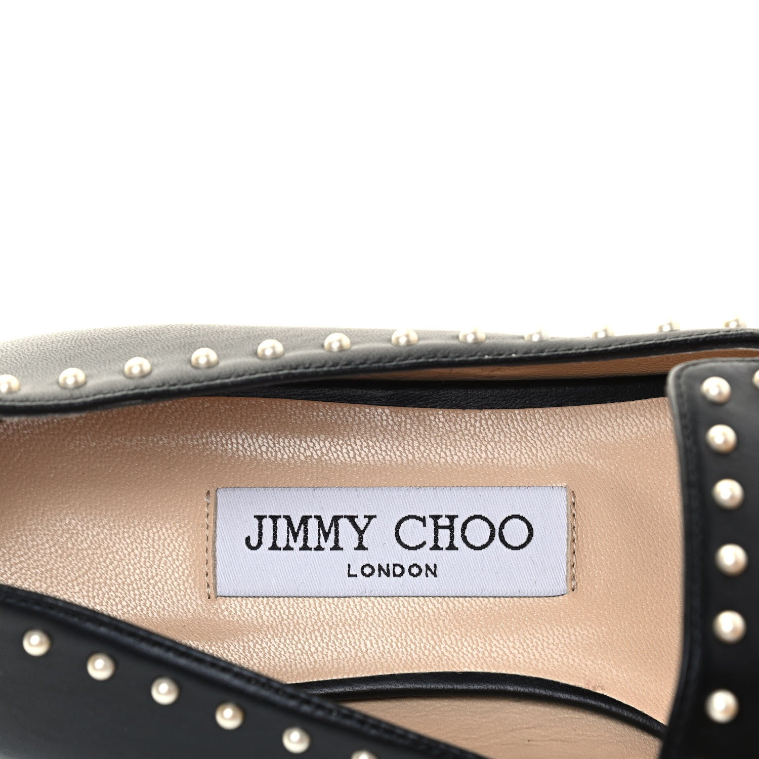 Jimmy Choo Nappa Pearl Studded Jaida Flat Loafer 40 Black 7 of 7