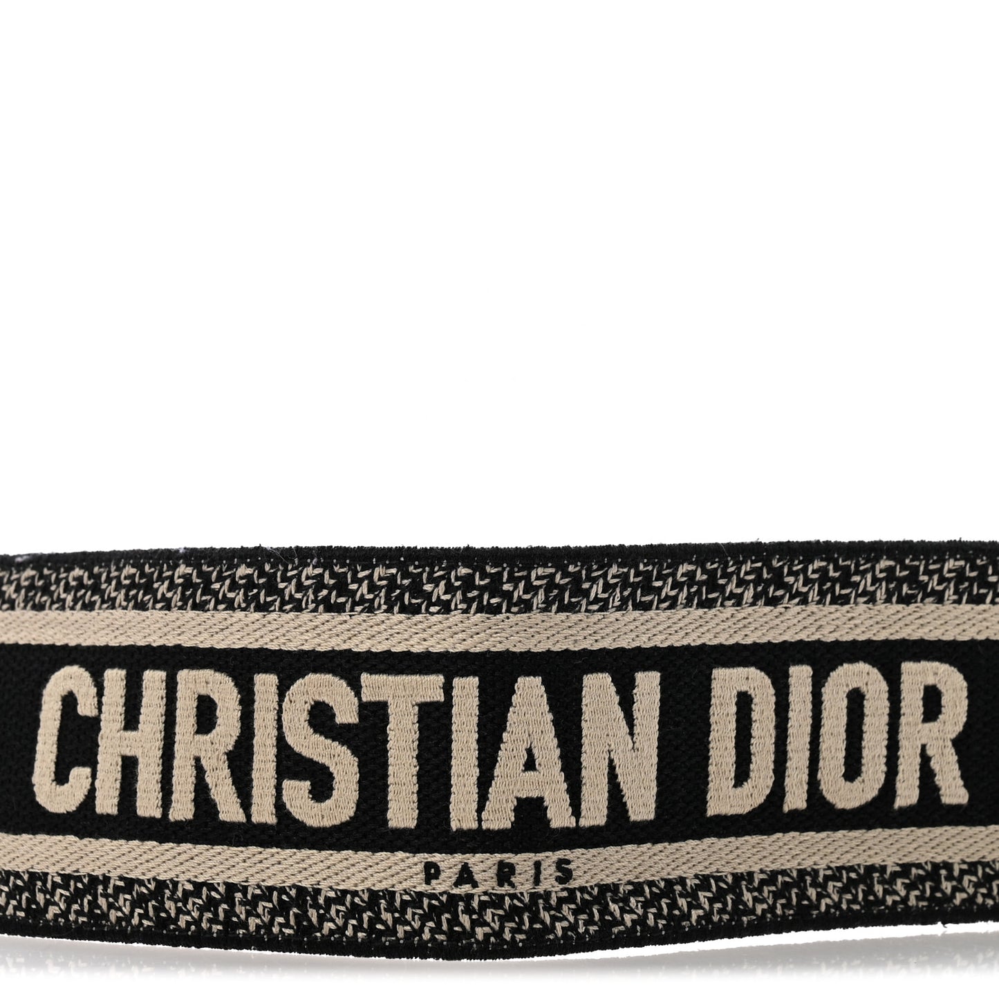 Canvas Embroidered Shoulder Strap Black