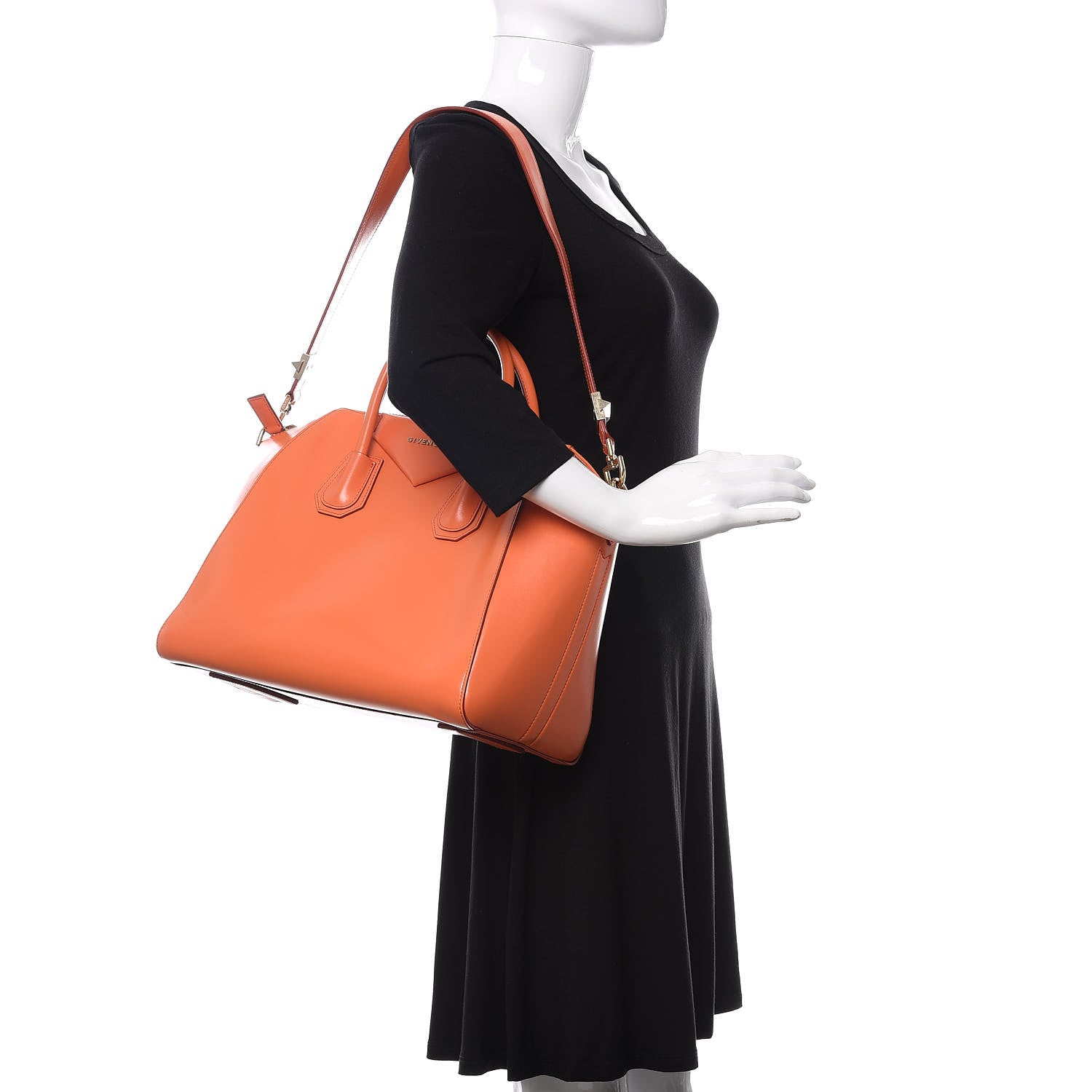 Givenchy Shiny Lord Calfskin Medium Antigona Orange 2 of 10