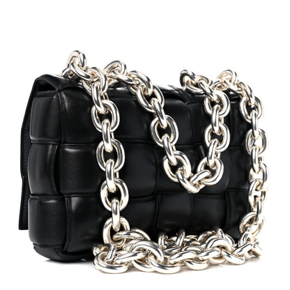 Bottega Veneta Lambskin Maxi Intreccio Padded Chain Cassette Crossbody Bag Black 3 of 9