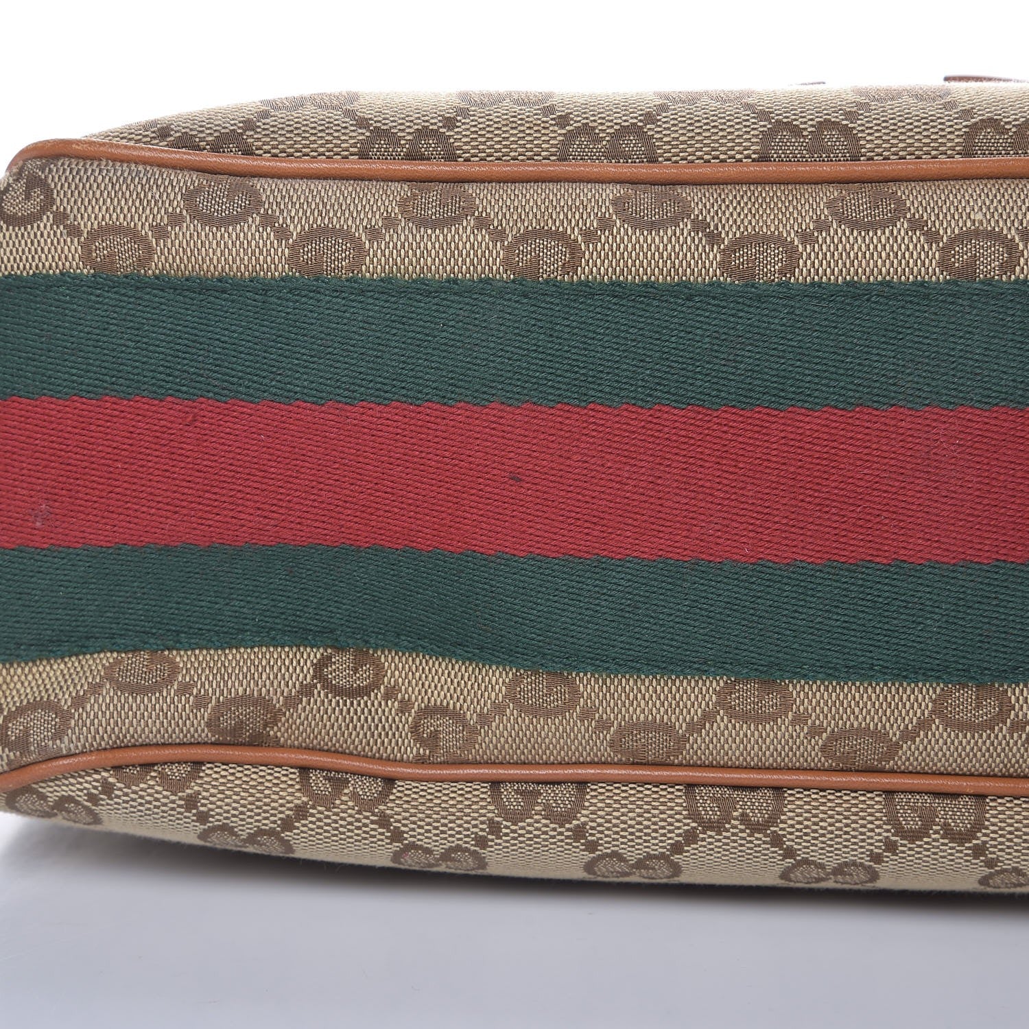 Gucci Monogram Large Horsebit Web Hobo Tan 11 of 12