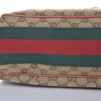Gucci Monogram Large Horsebit Web Hobo Tan 11 of 12