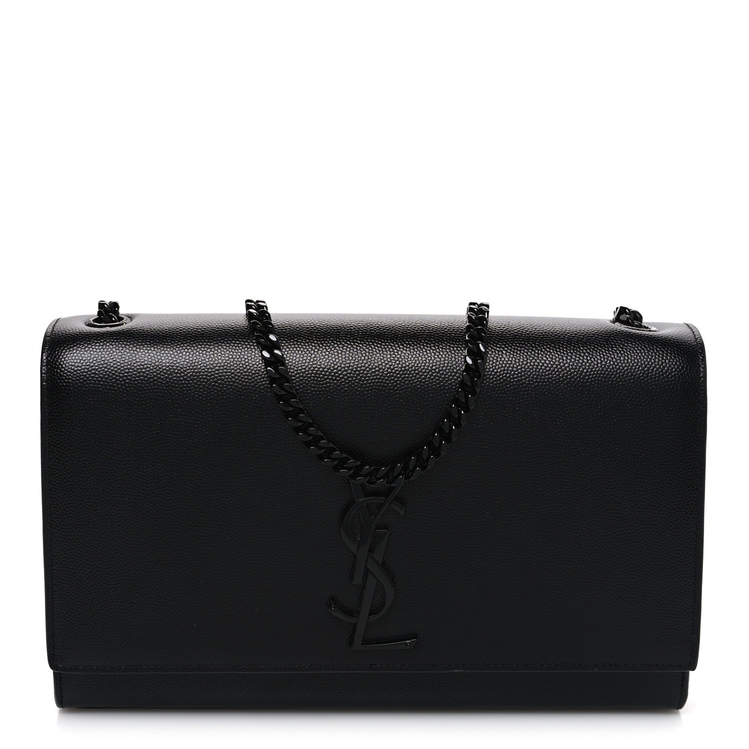 Saint Laurent Grain De Poudre Medium Classic Monogram Monochrome Kate Satchel Black 1 of 10