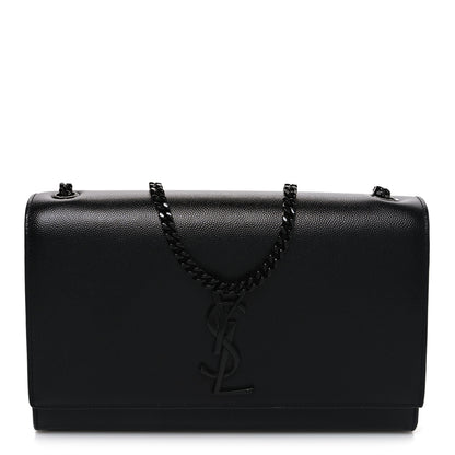 Saint Laurent Grain De Poudre Medium Classic Monogram Monochrome Kate Satchel Black 1 of 10