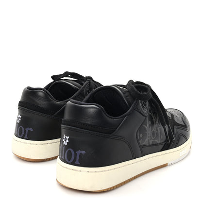 Christian Dior Smooth Calfskin Oblique Perforated Mens B27 Low Top Sneakers 39 Black Grey 5 of 10