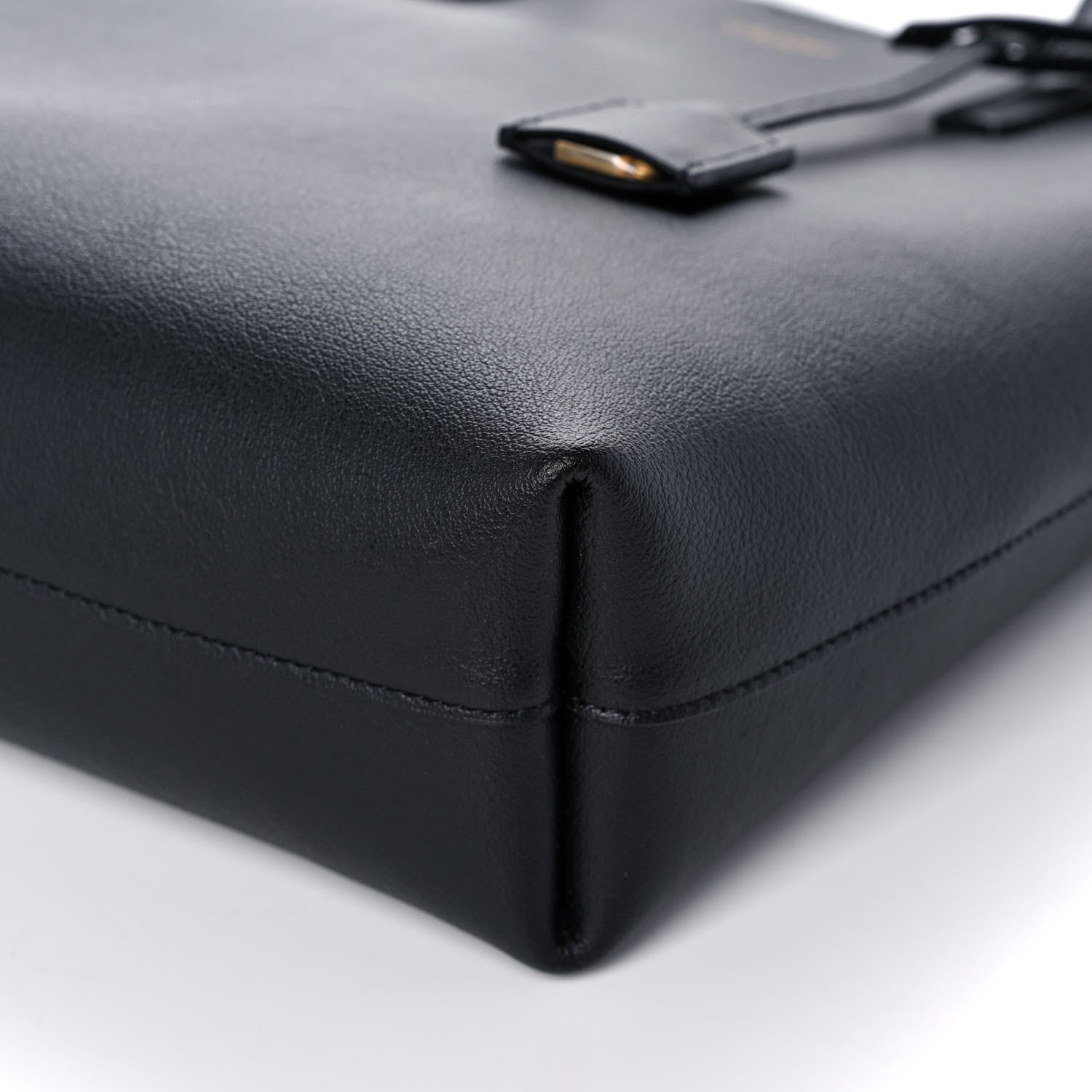 Saint Laurent Calfskin Toy Shopping Tote Black 6 of 10
