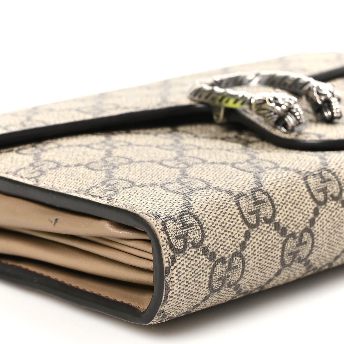GG Supreme Monogram Mini Dionysus Chain Wallet Beige Taupe