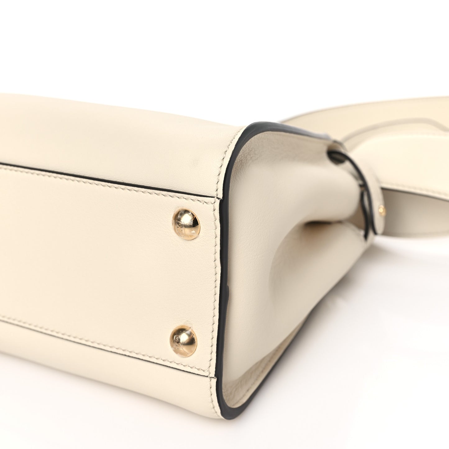 Vitello Seta Suede FF Mini Peekaboo Iconic Satchel Uovo Sigaro Marrone