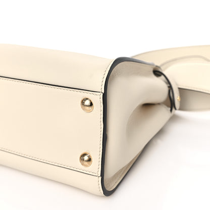 Fendi Vitello Seta Suede FF Mini Peekaboo Iconic Satchel Uovo Sigaro Marrone 10 of 11