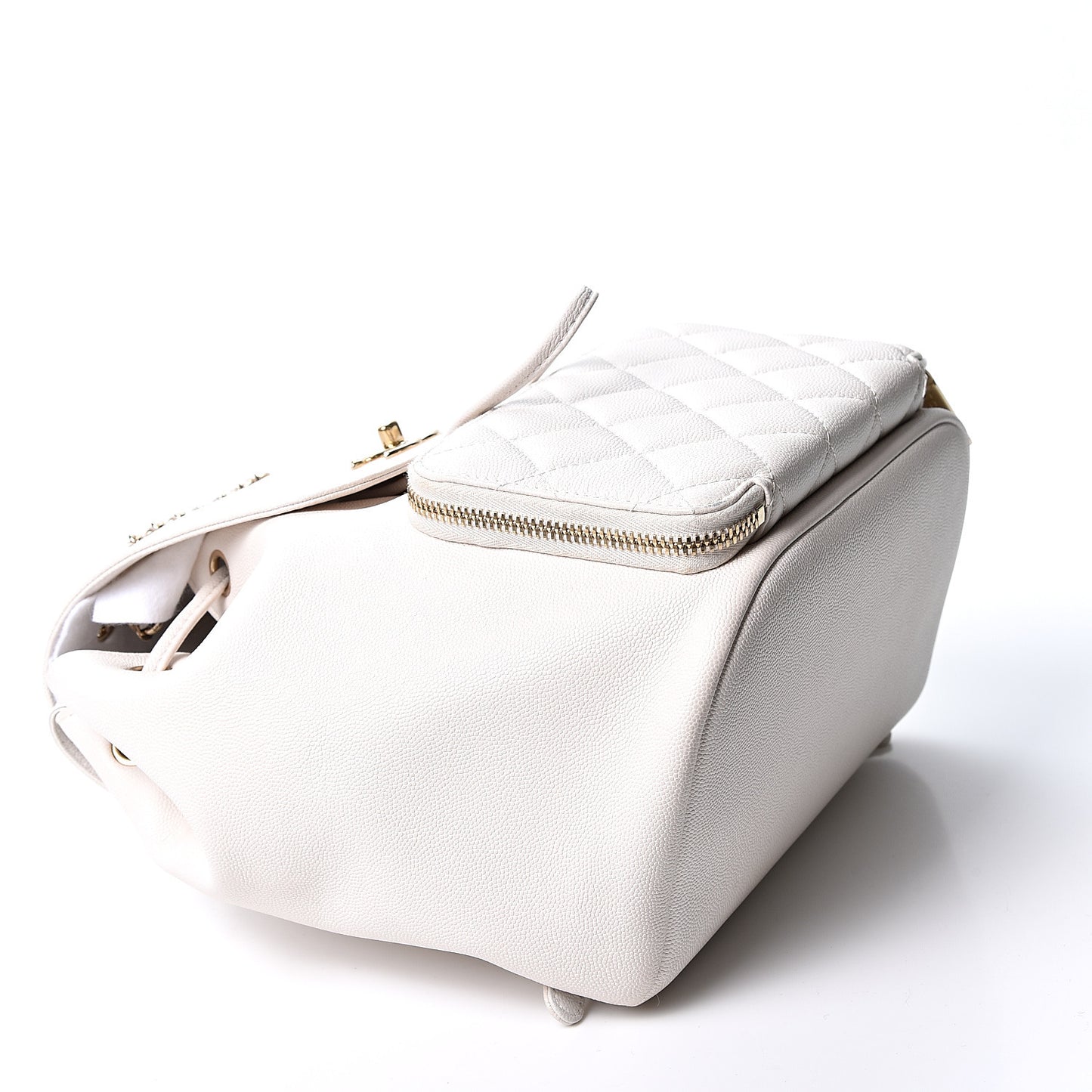 Caviar Quilted Business Affinity Backpack White