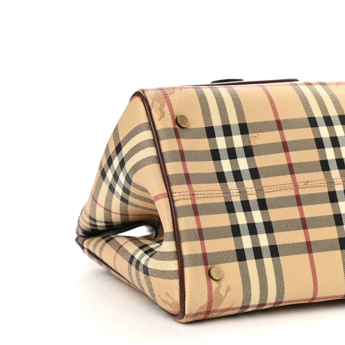 Haymarket Check Coated Canvas Pocket Tote Brown