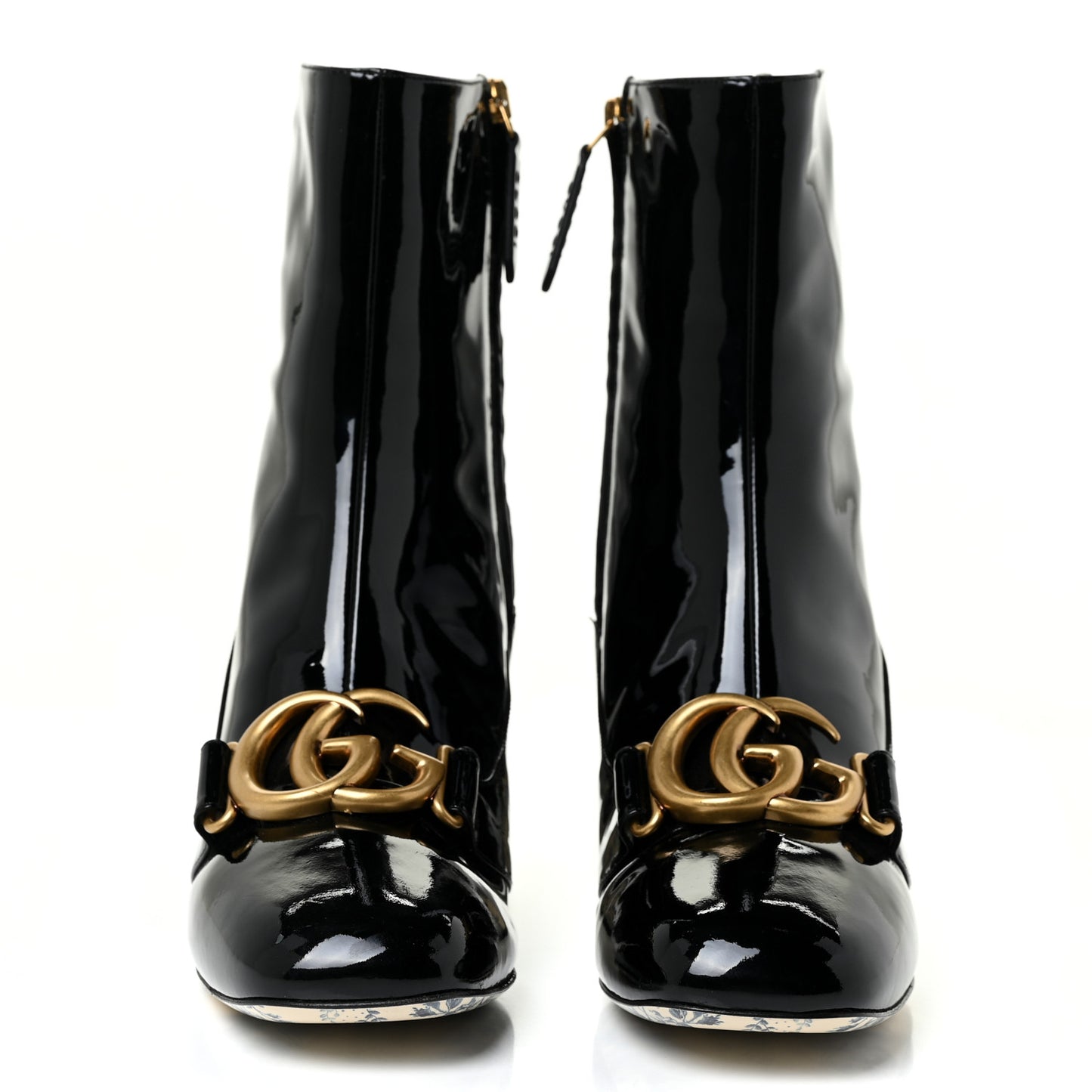 Vernice GG Victoire 55mm Ankle Boots 38 Black