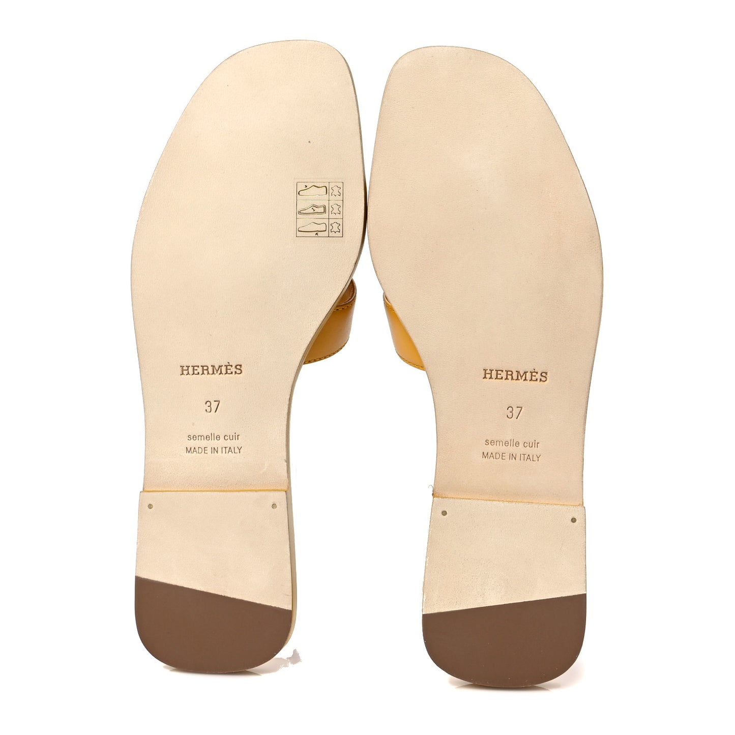 Calfskin Oran Sandals 37 Jaune Citron