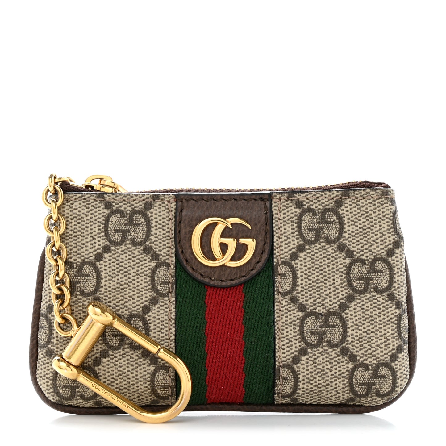 GG Supreme Monogram Web Ophidia Key Case Beige New Acero