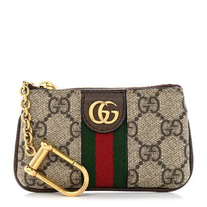Gucci GG Supreme Monogram Web Ophidia Key Case Beige New Acero 1 of 8