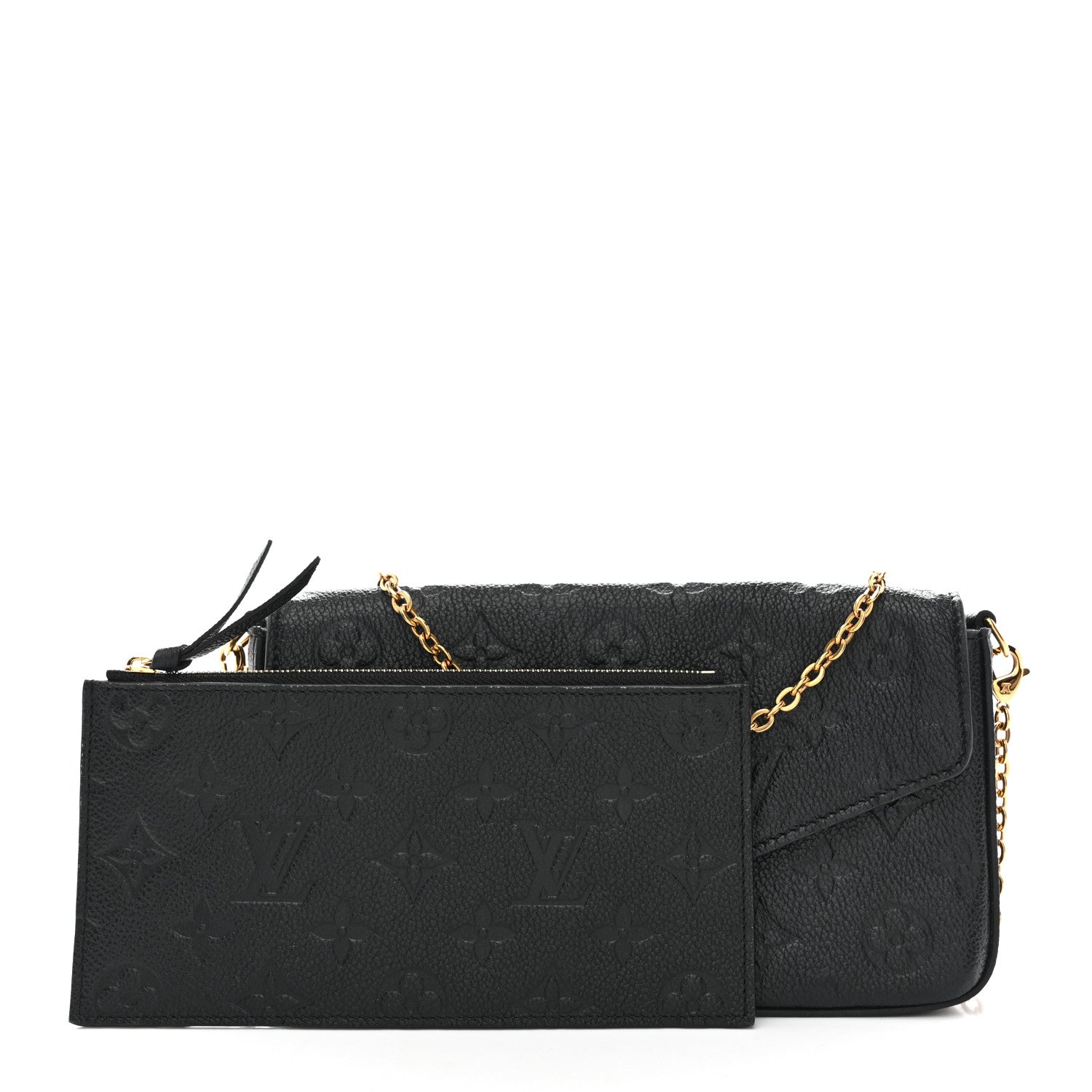Louis Vuitton Empreinte Pochette Felicie Chain Wallet Black 2 of 14
