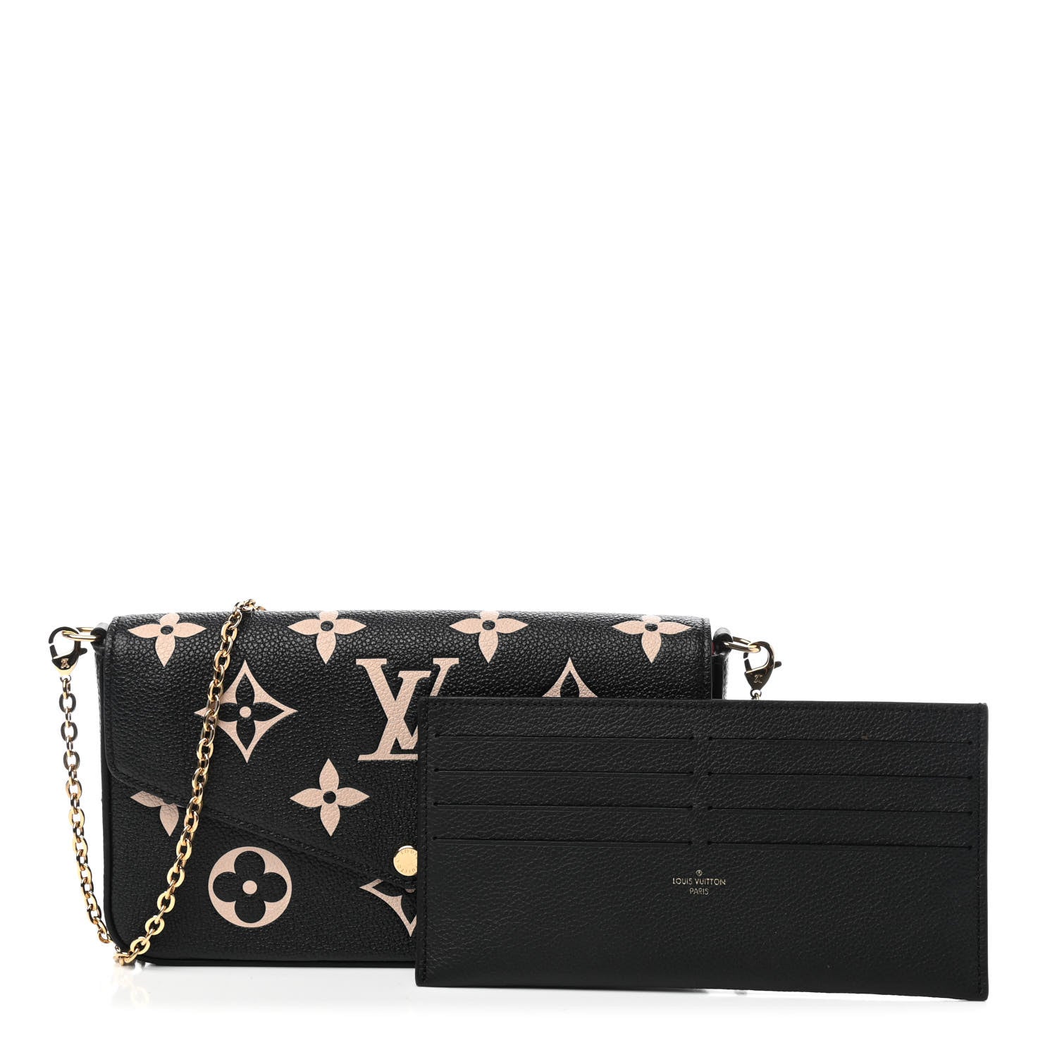 Louis Vuitton Empreinte Monogram Giant Felicie Pochette Black Beige 1 of 8