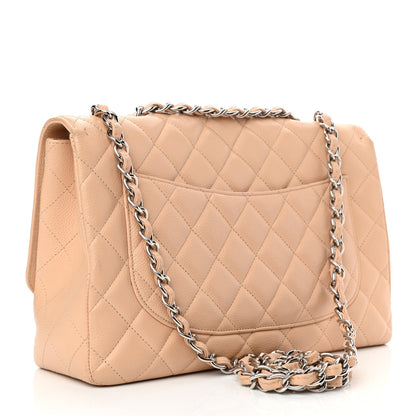 Chanel Caviar Quilted Jumbo Single Flap Beige 2 of 13