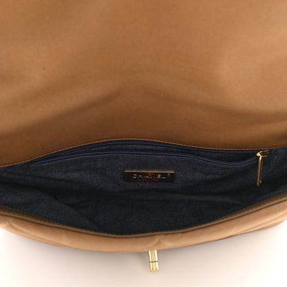 Chanel Canvas Quilted Large Chanel 19 Flap Bronze 5 of 10