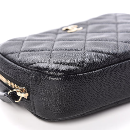 Chanel Caviar Quilted Small Curvy Pouch Cosmetic Case Black 8 of 10