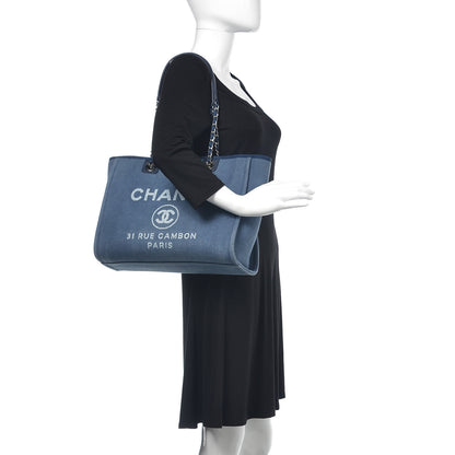 Chanel Canvas Small Deauville Tote Blue 2 of 15