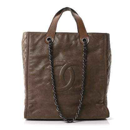 Chanel Iridescent Calfskin In The Mix Tall Tote Khaki 1 of 10