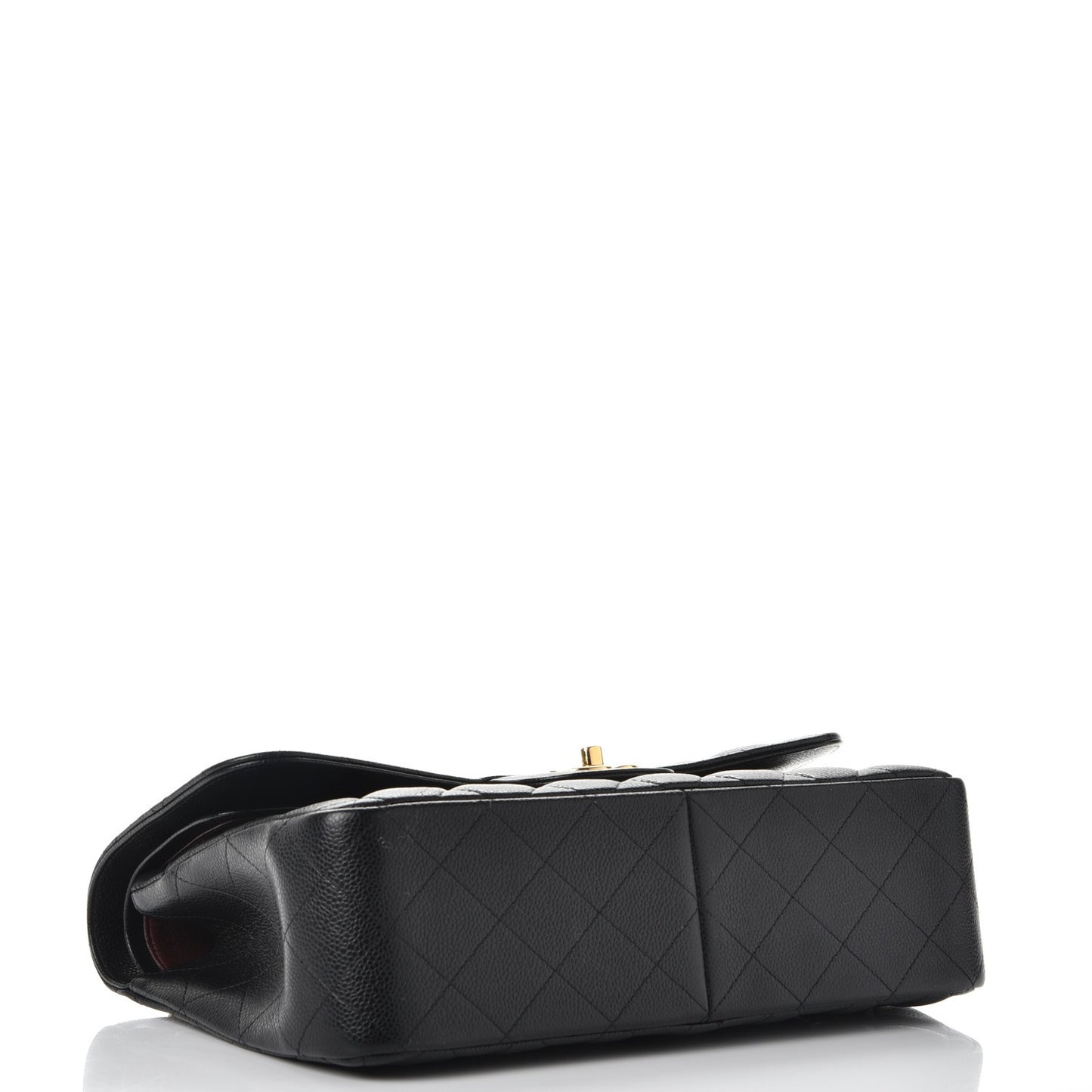 Caviar Quilted Jumbo Double Flap Black