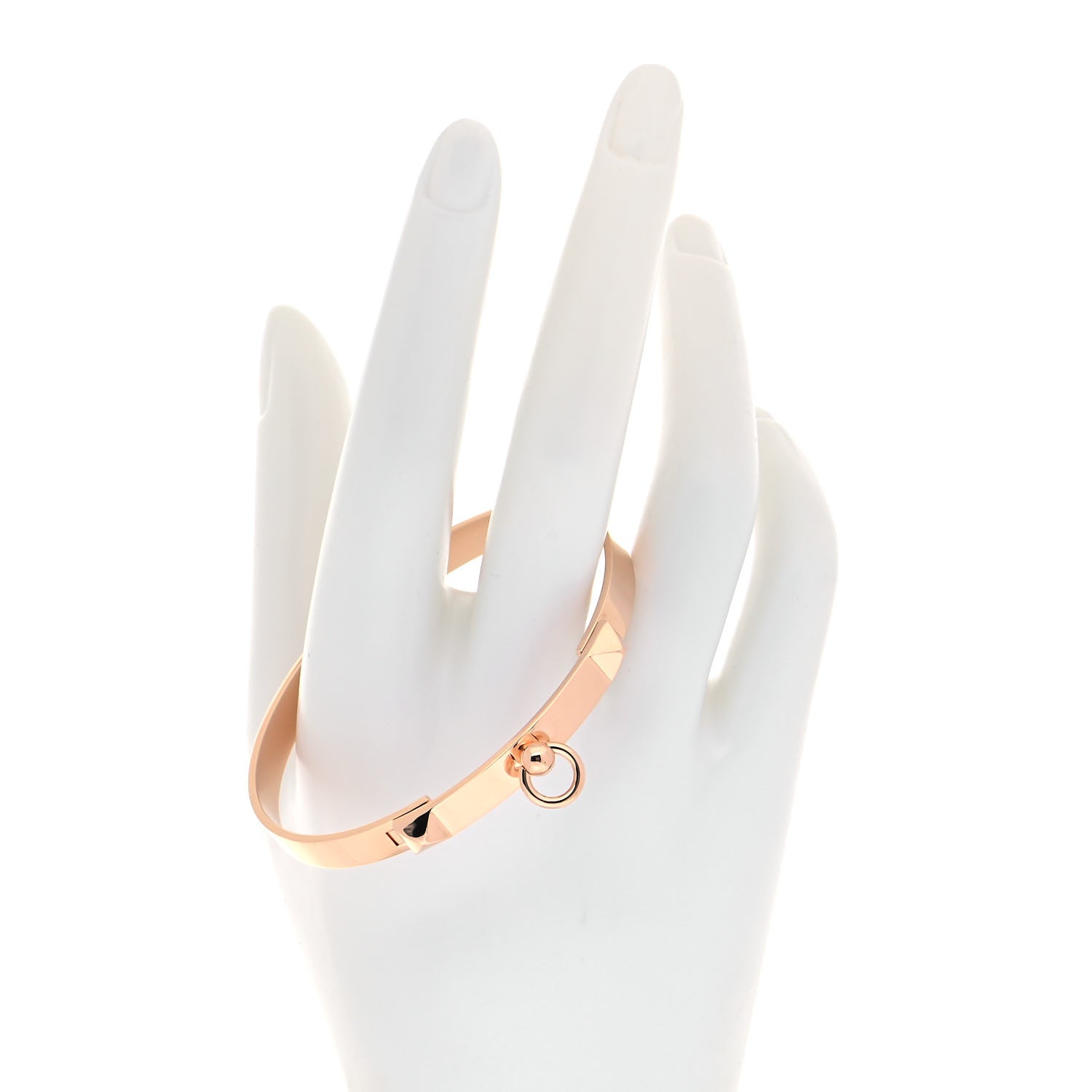 Hermes 18K Rose Gold PM Collier De Chien Bracelet ST 2 of 5