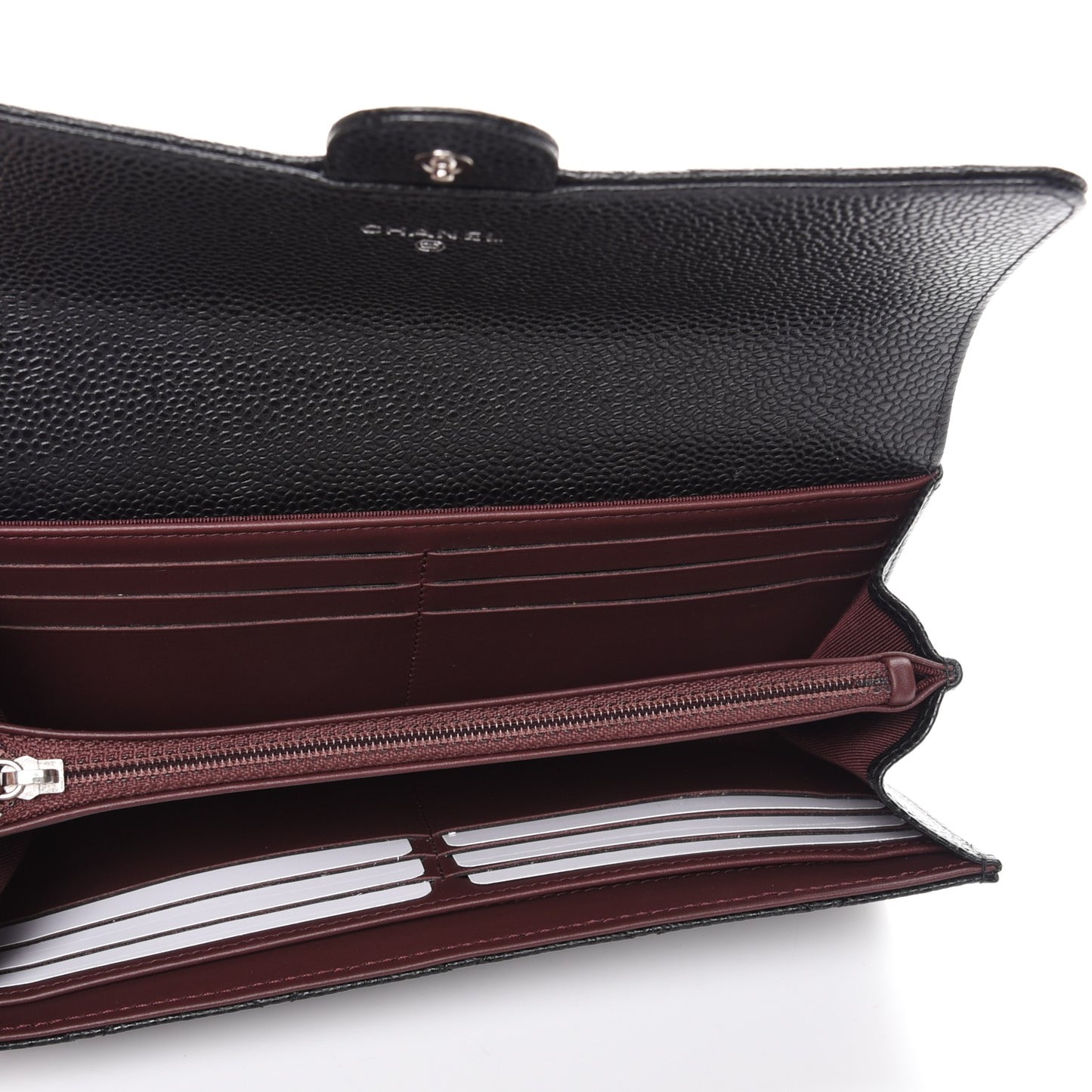 Caviar Quilted Large Flap Wallet Black