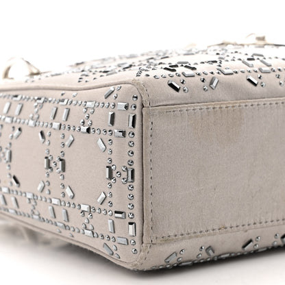 Christian Dior Satin Crystal Cannage Mini Lady Dior Gray 10 of 16