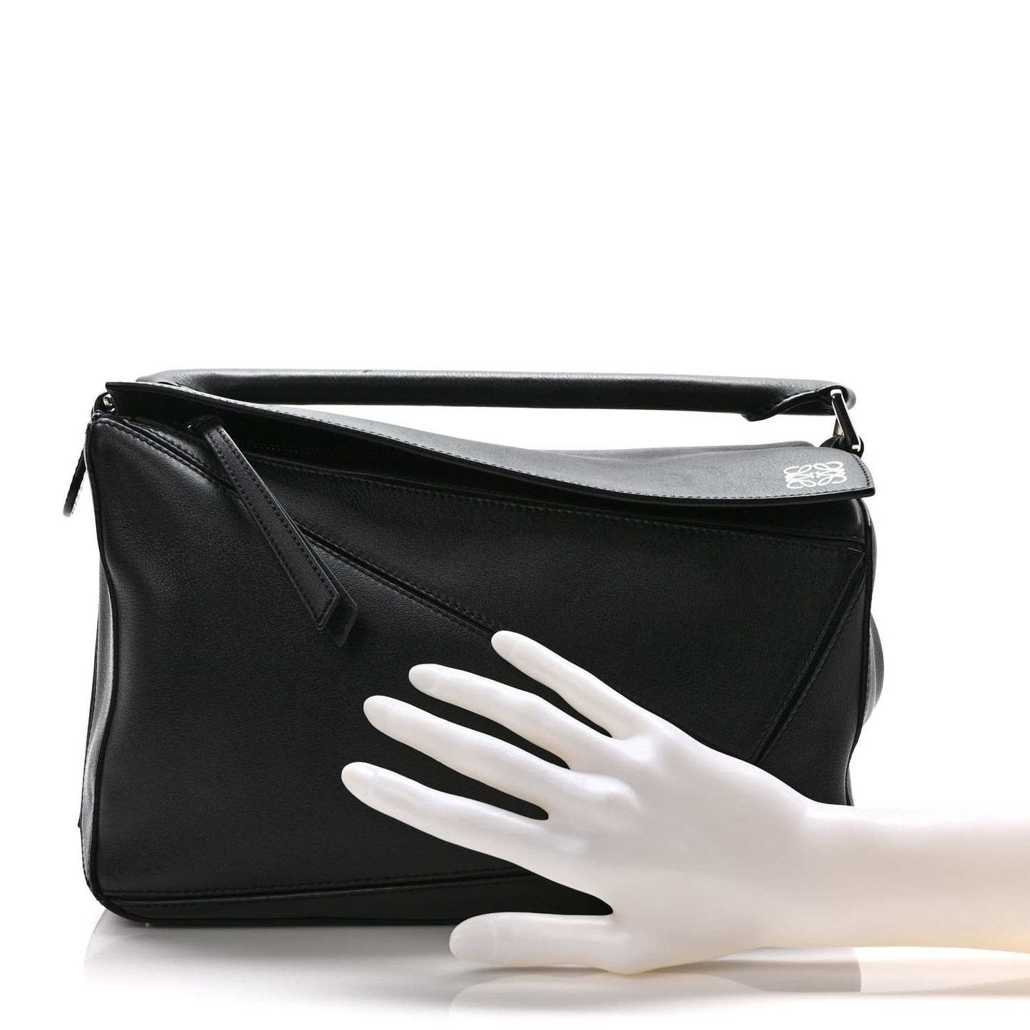 Calfskin Medium Puzzle Bag Black