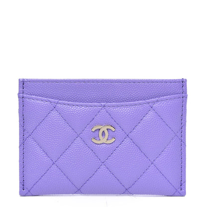 Chanel Caviar Quilted Card Holder Purple 1 of 7