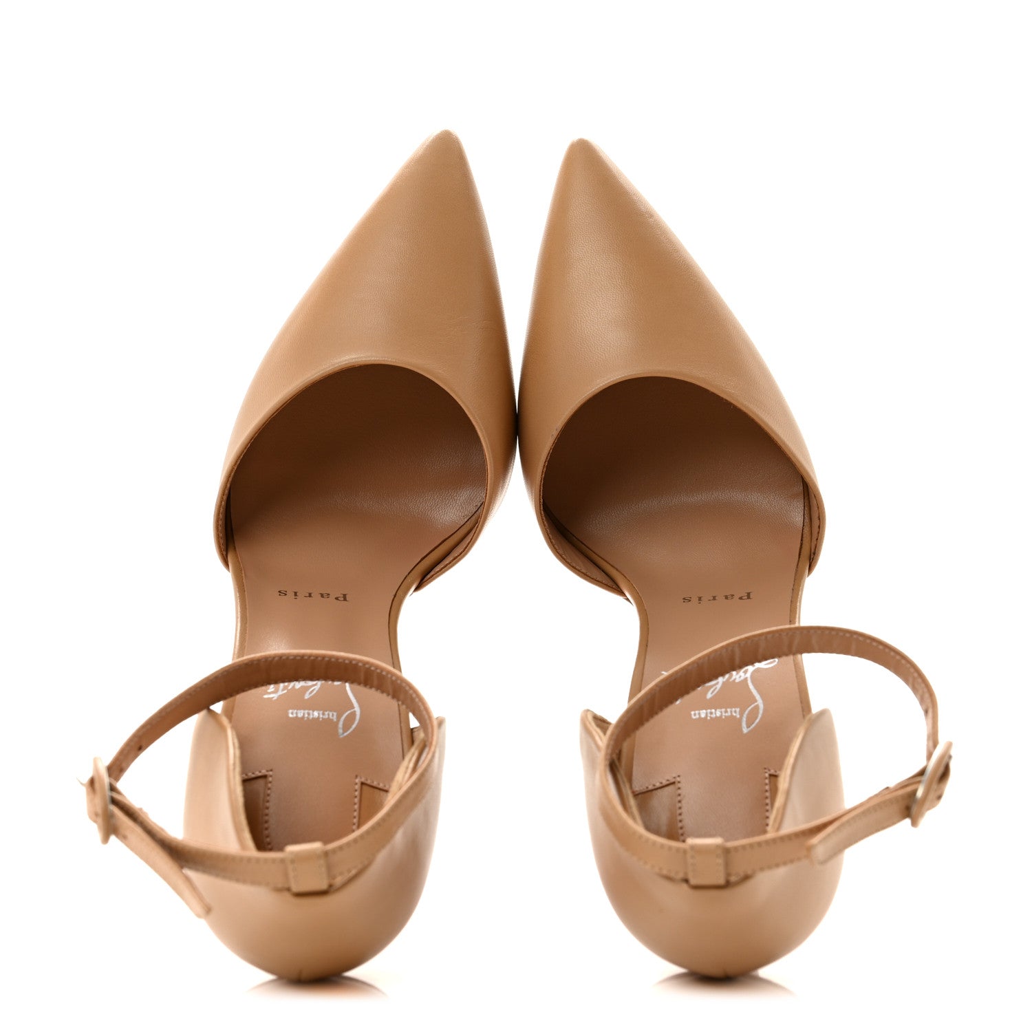 Christian Louboutin Kid Astrida Bride 100 Pumps 39 Nude 2 of 9
