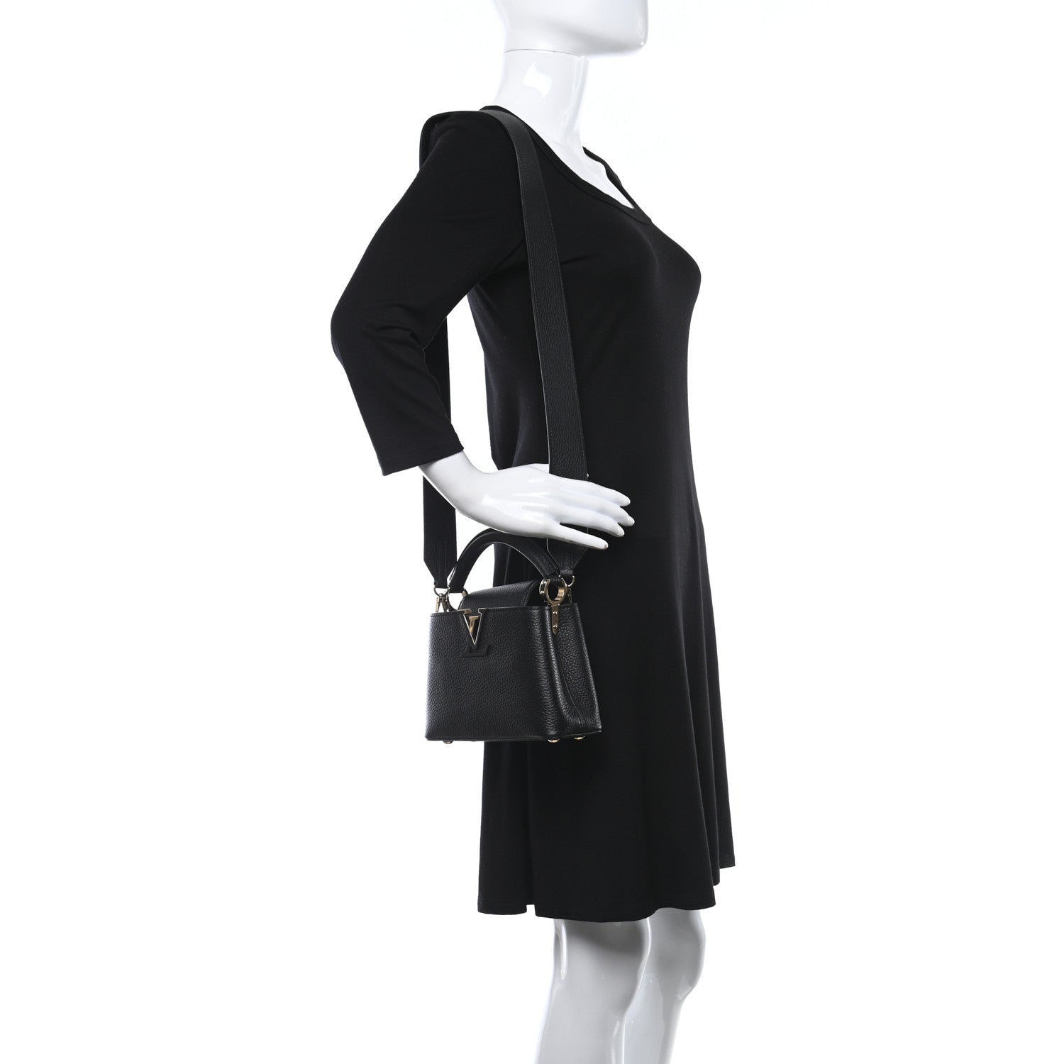 Louis Vuitton Taurillon Mini Capucines Black 2 of 10
