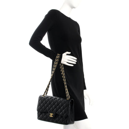 Chanel Caviar Quilted Jumbo Double Flap Black 3 of 9