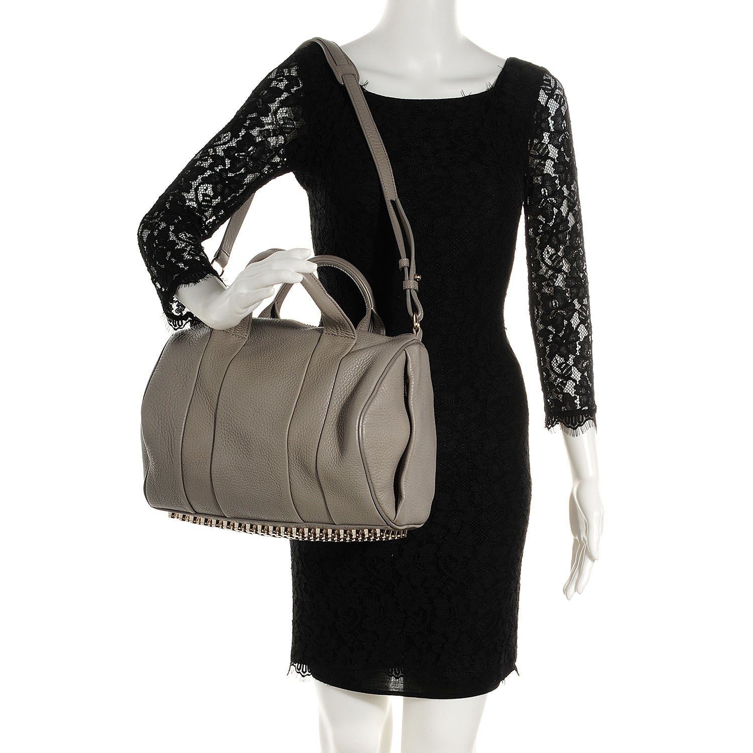 Alexander Wang Pebbled Lambskin Rocco Oyster 2 of 6