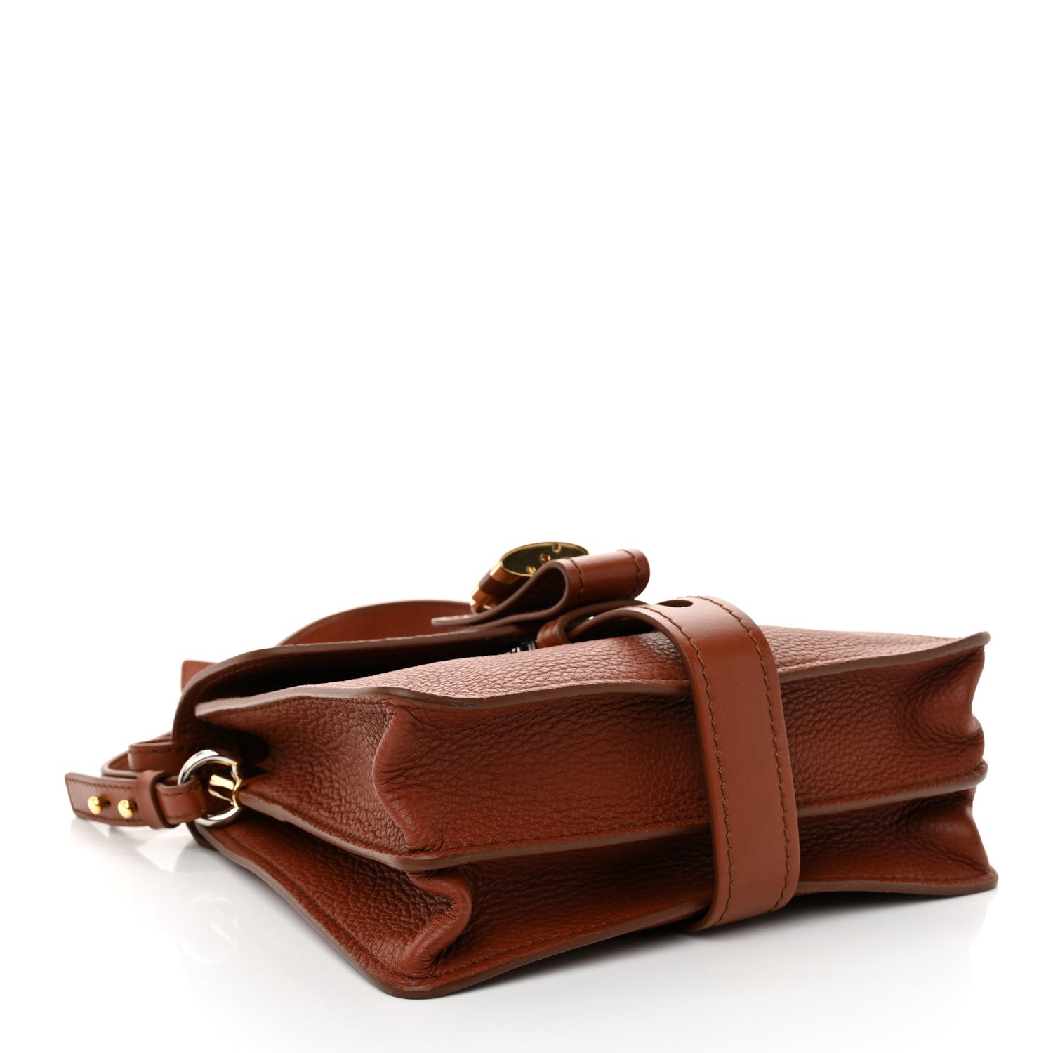 Chloe Shiny Grained Calfskin Medium Aby Day Shoulder Bag Sepia Brown 4 of 10