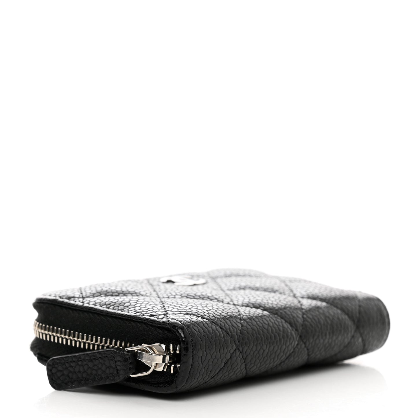 Caviar Quilted Zip Coin Purse Black