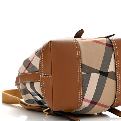 Burberry Nylon Calfskin Nova Check Backpack Brown 9 of 10