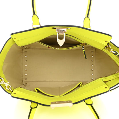 Valentino Garavani Vitello Small Rockstud Double Handle Tote Yellow Fluo 5 of 12