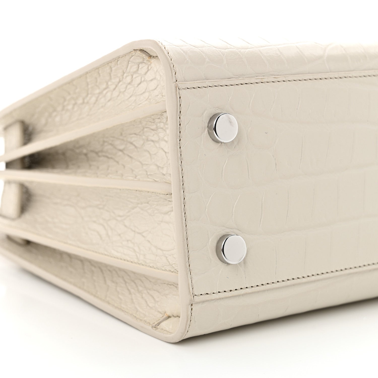 Saint Laurent Calfskin Crocodile Embossed Baby Sac De Jour Crema Soft 9 of 12